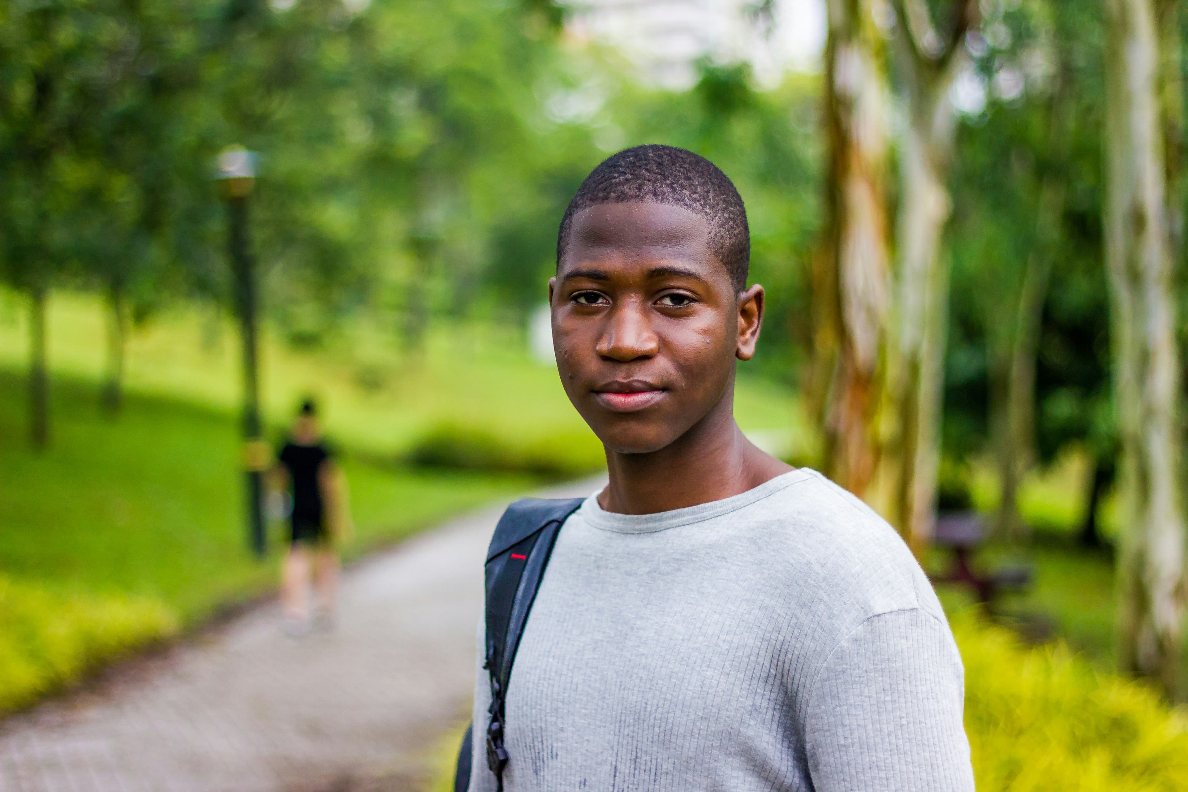 Educational loan applicant outdoors